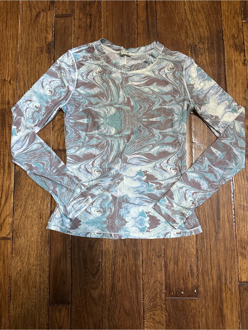 Intimately Free People Marble Swirl
Long Sleeve Top Purple Blue Mesh Small